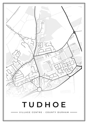 Tudhoe Village Centre Street Map Poster
