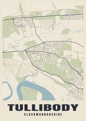 Tullibody Street Map Poster