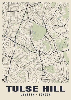 Tulse Hill Heritage Street Map Poster