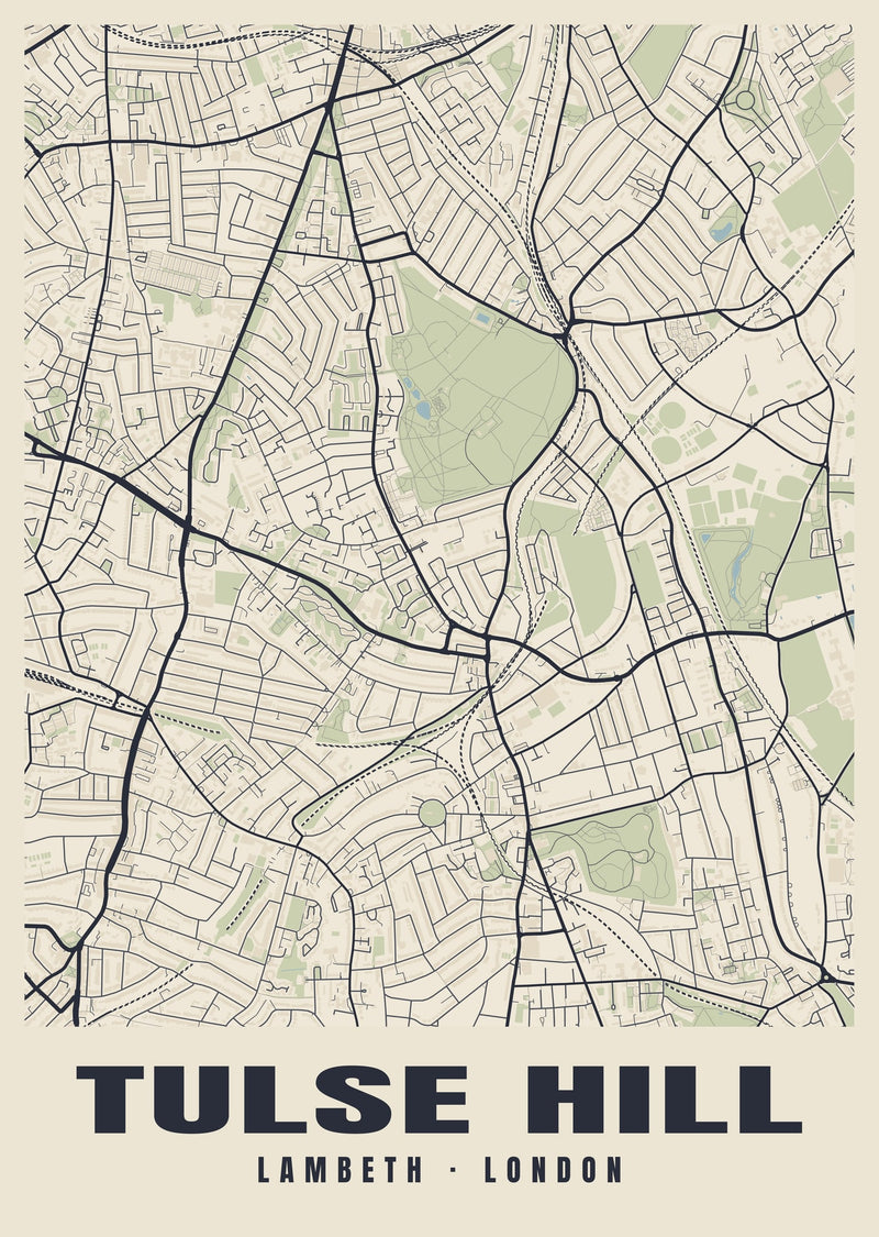 Tulse Hill Heritage Street Map Poster