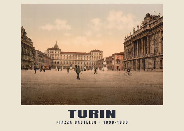 Piazza Castello, Turin — 1890–1900 · Vintage photochrom print