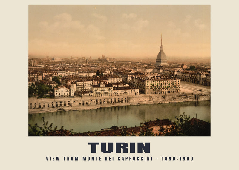 View from Monte dei Cappuccini, Turin — 1890–1900 · Vintage photochrom print