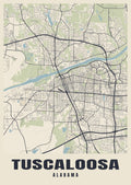 Street map poster of Tuscaloosa, Alabama