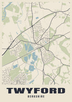 Street map poster of Twyford, Berkshire