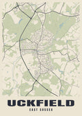 Street map poster of Uckfield, East Sussex
