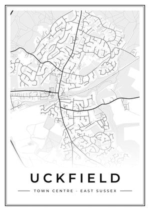 Uckfield Town Centre Street Map Poster