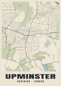 Heritage street map poster of Upminster, Havering, London