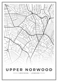 Street map poster of Upper Norwood, Croydon, London