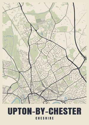 Upton-by-Chester Street Map Poster