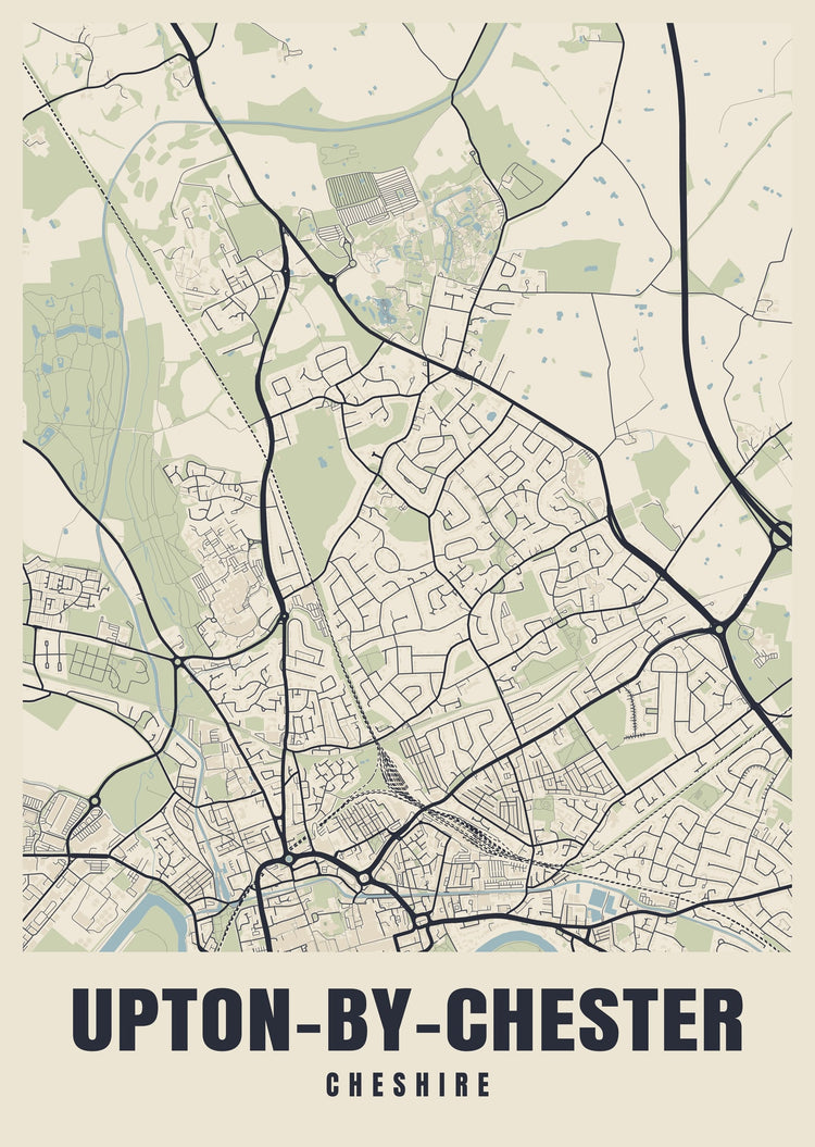 Upton-by-Chester Street Map Poster