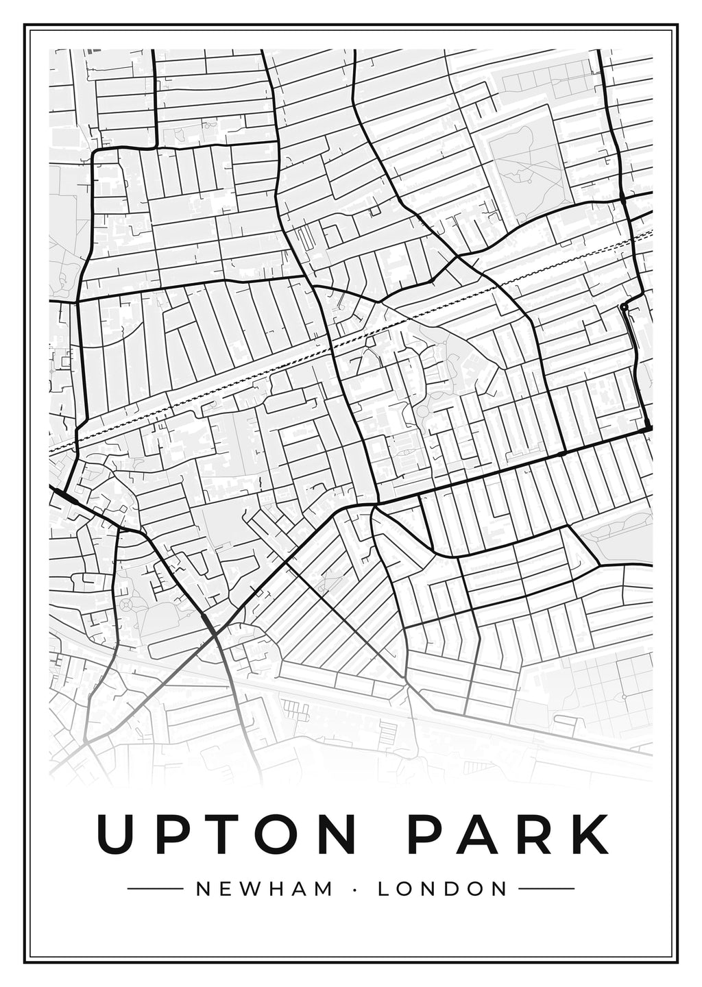 Street map poster of Upton Park, Newham, London