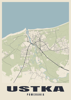 Ustka Street Map Poster