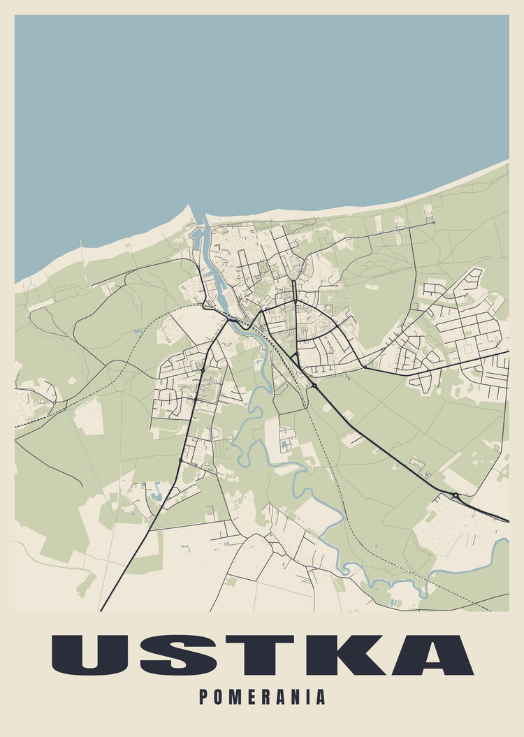 Ustka Street Map Poster