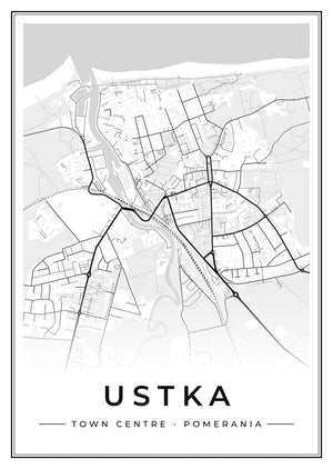 Ustka Town Centre Street Map Poster