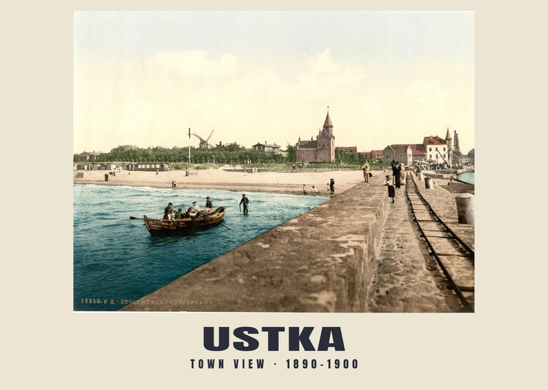 Town View, Ustka — 1890–1900 · Vintage photochrom print