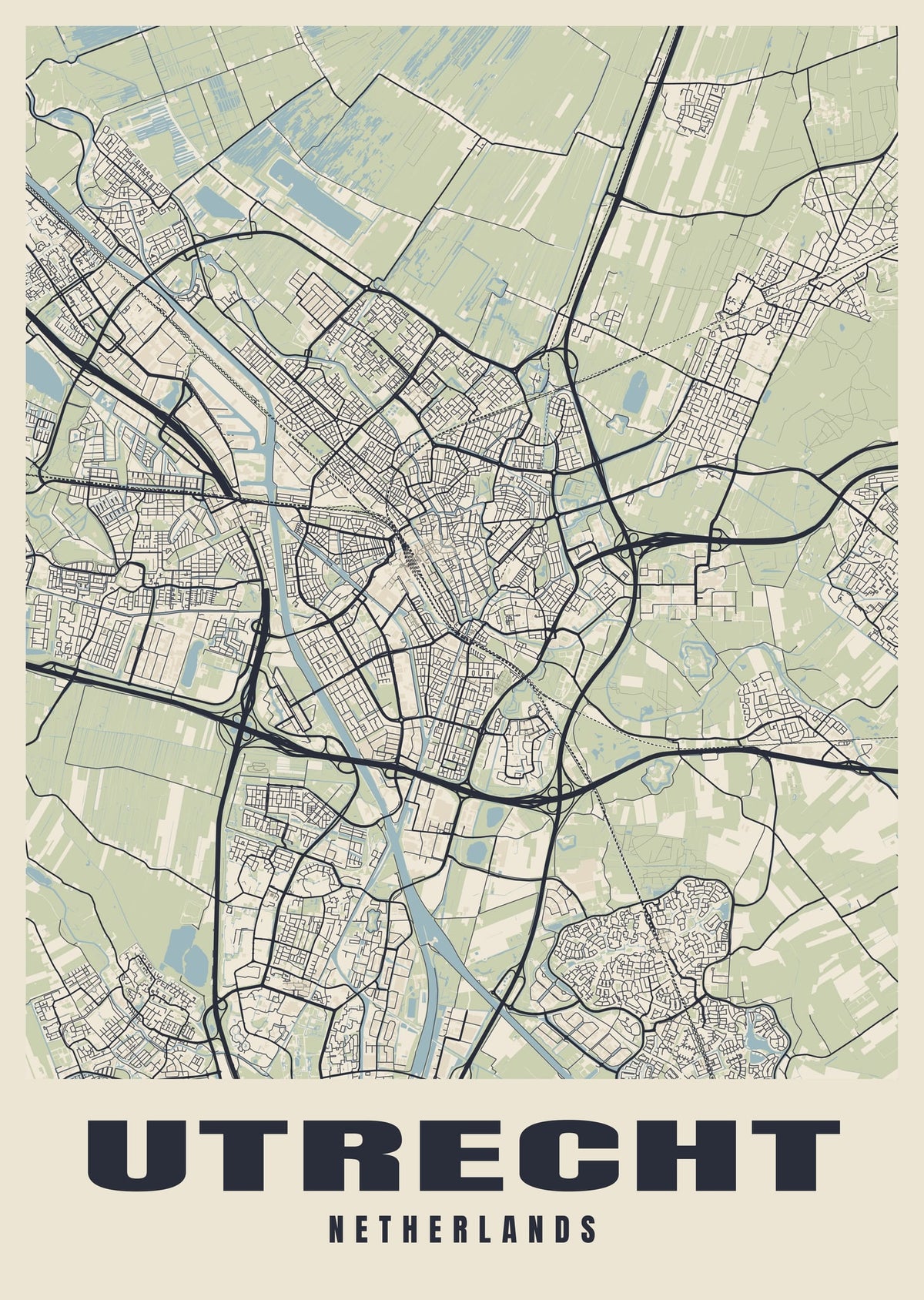 Street map poster of Utrecht