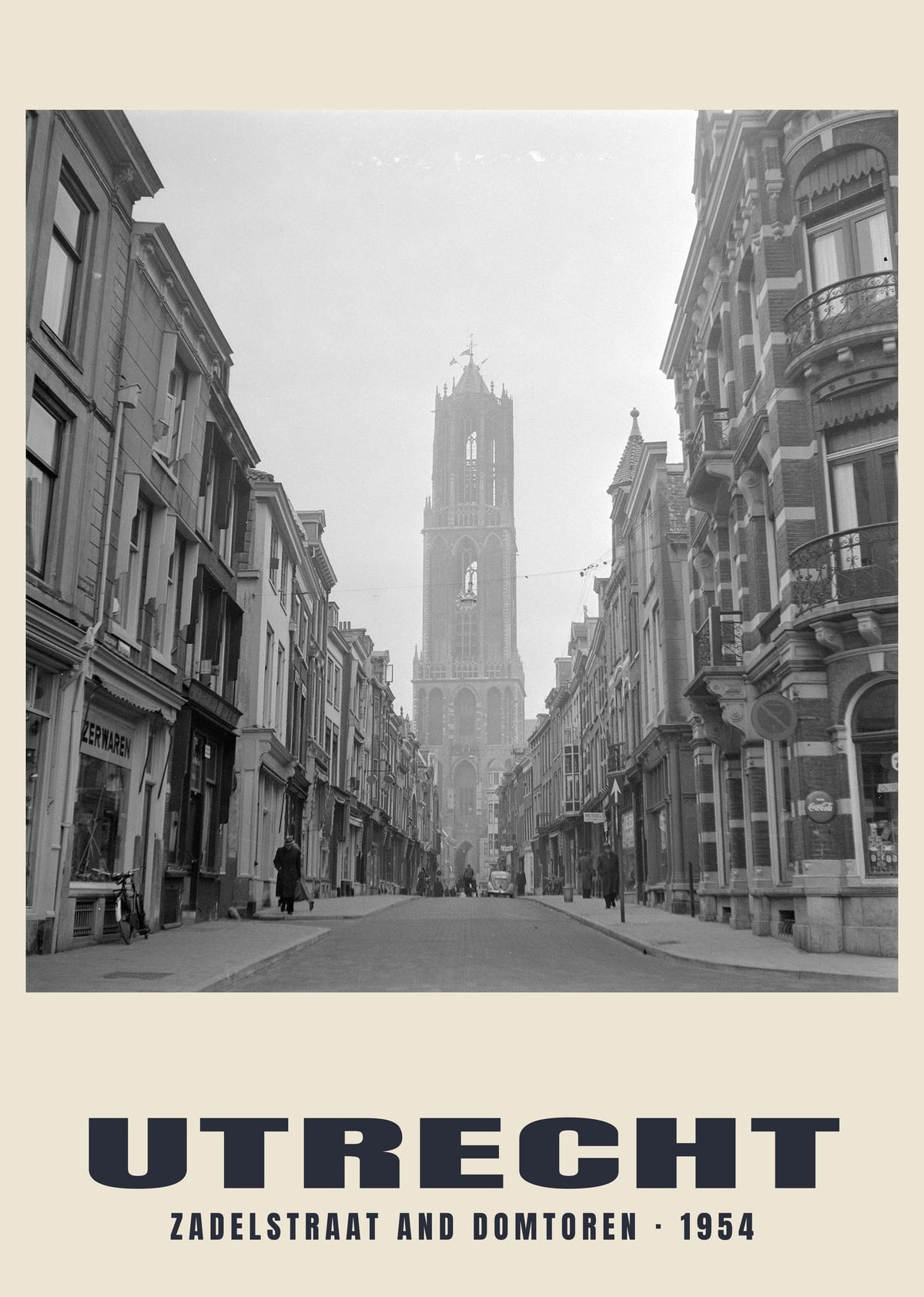 Zadelstraat and Domtoren, Utrecht, 1954 heritage photograph