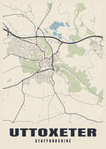 Street map poster of Uttoxeter, Staffordshire