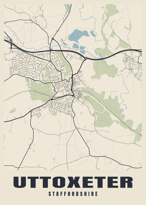 Uttoxeter Street Map Poster