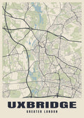 Street map poster of Uxbridge, Greater London