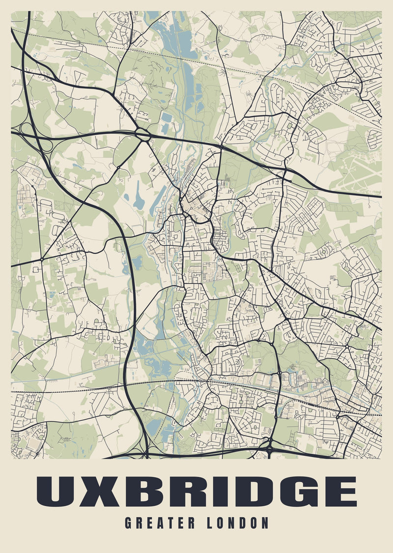 Uxbridge Street Map Poster