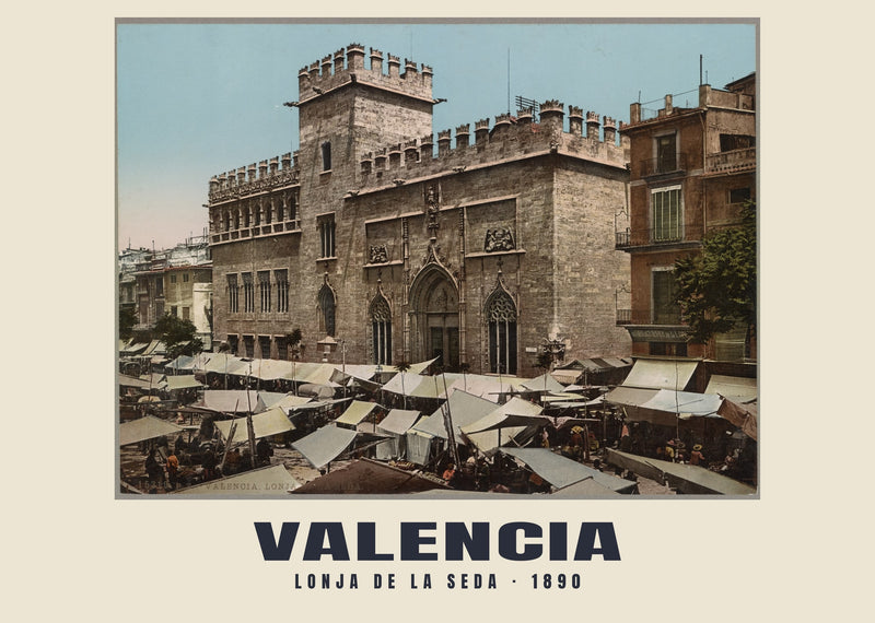 Lonja de la Seda, Valencia — 1890 · Vintage photochrom print