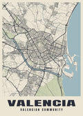 Street map poster of Valencia, Valencian Community