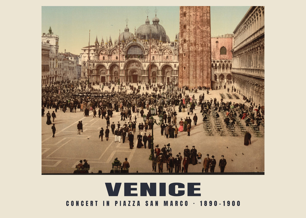 Concert in Piazza San Marco, Venice, 1890–1900 heritage photograph
