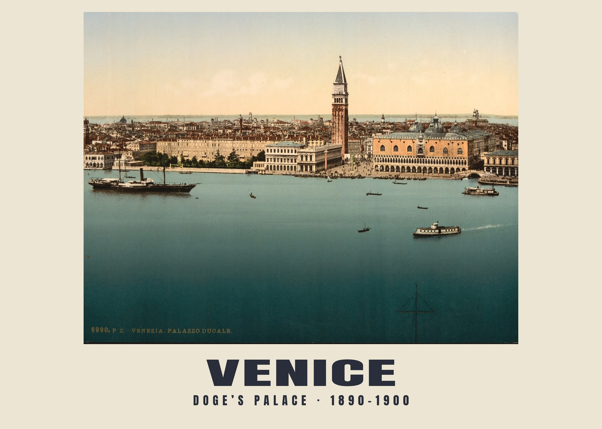 Doge’s Palace, Venice, 1890–1900 heritage photograph
