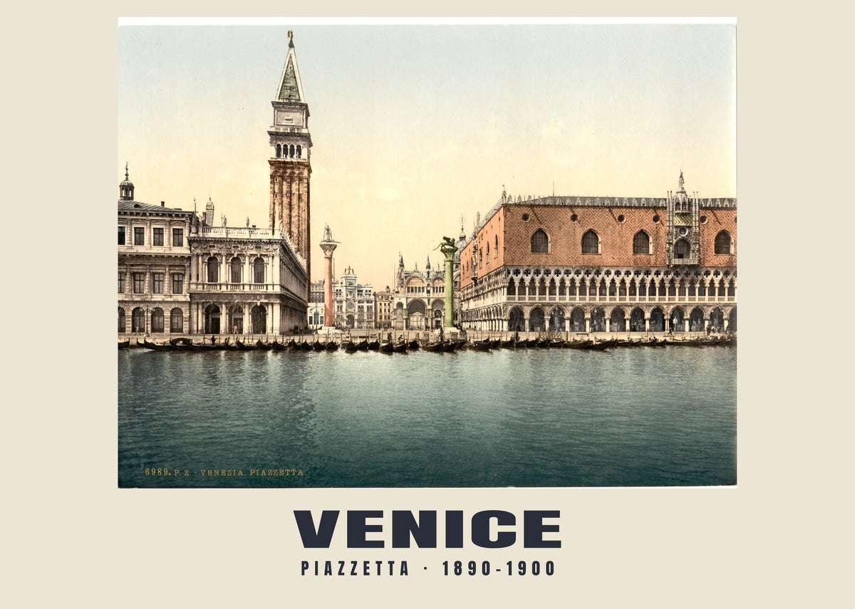 Piazzetta, Venice, 1890–1900 heritage photograph