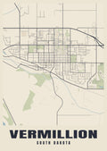 Street map poster of Vermillion, South Dakota
