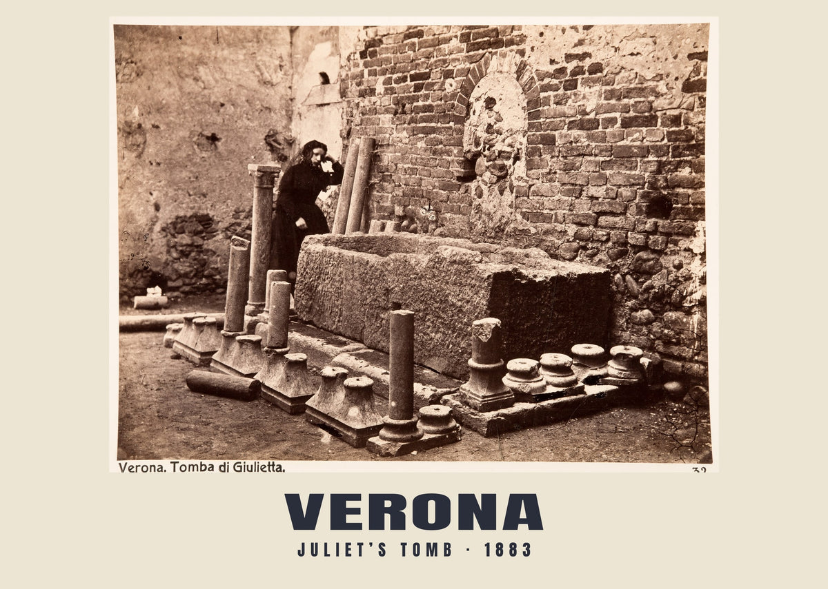 Juliet’s Tomb, Verona, 1883 heritage photograph