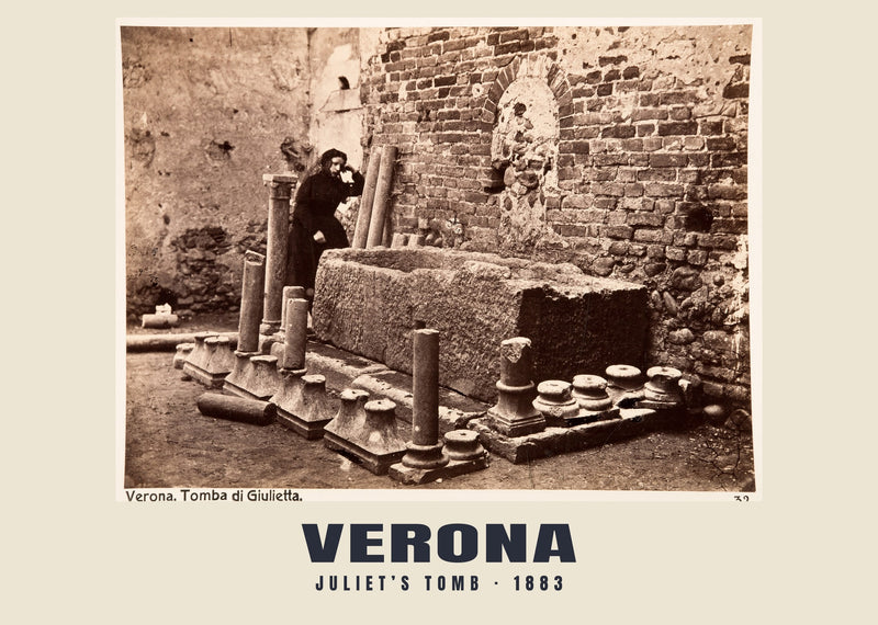 Juliet’s Tomb, Verona — 1883 · Historic photograph print