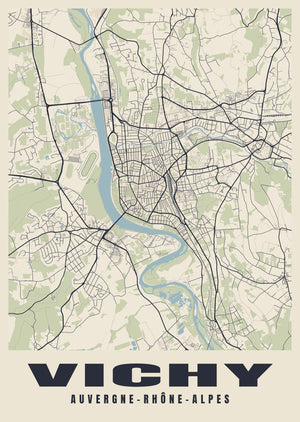 Vichy Street Map Poster