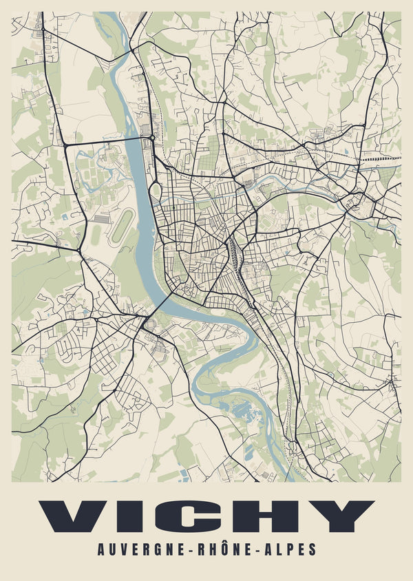 Vichy Street Map Poster