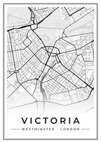 Street map poster of Victoria, Westminster, London