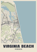 Street map poster of Virginia Beach, Virginia