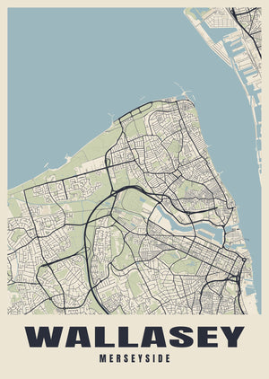 Wallasey Street Map Poster