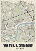 Street map poster of Wallsend, Tyne and Wear