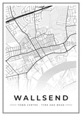 Street map poster of Wallsend town centre, Tyne and Wear