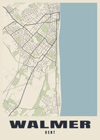 Street map poster of Walmer, Kent