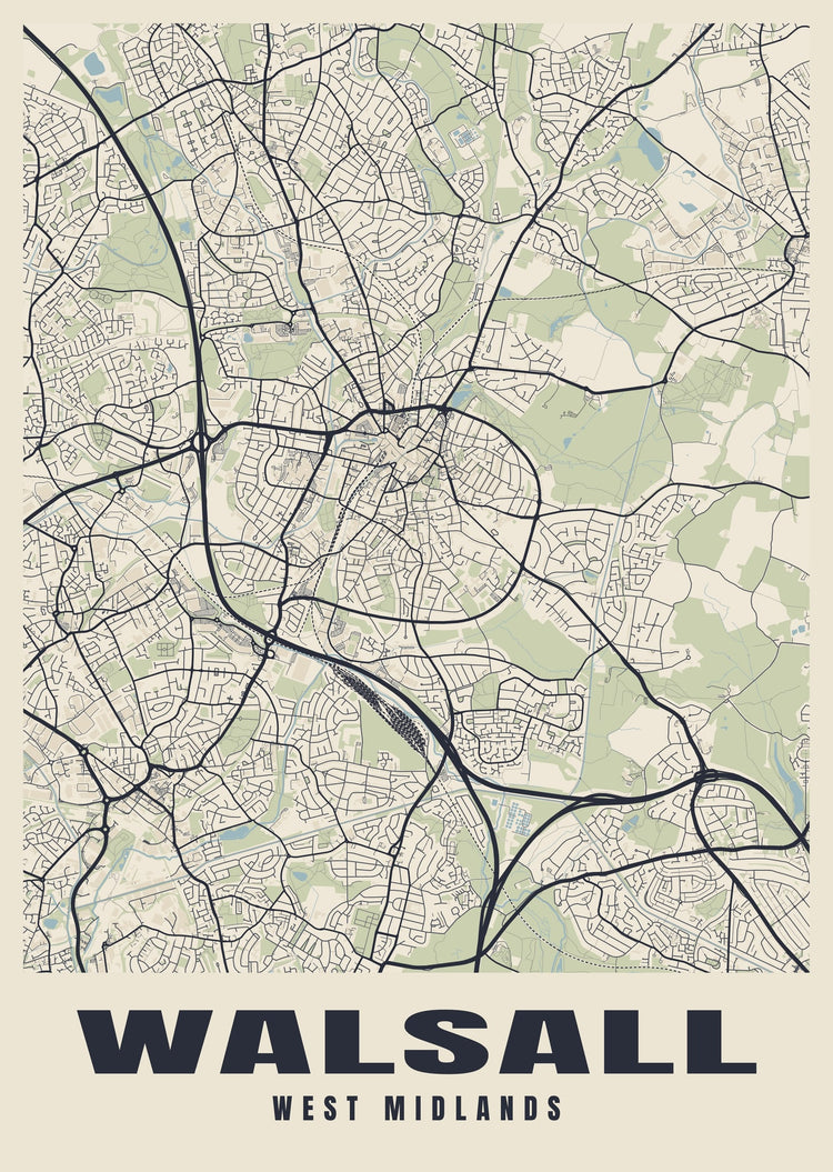 Walsall Street Map Poster