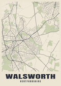 Street map poster of Walsworth, Hertfordshire
