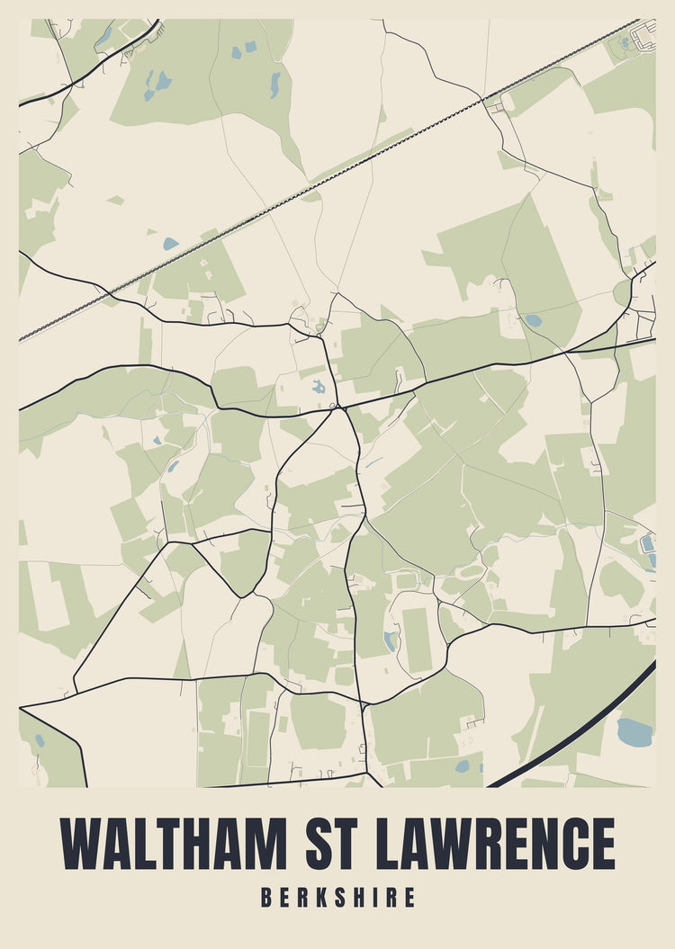 Waltham St Lawrence Street Map Poster