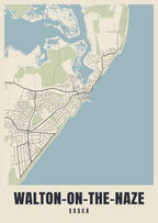 Street map poster of Walton-on-the-Naze, Essex