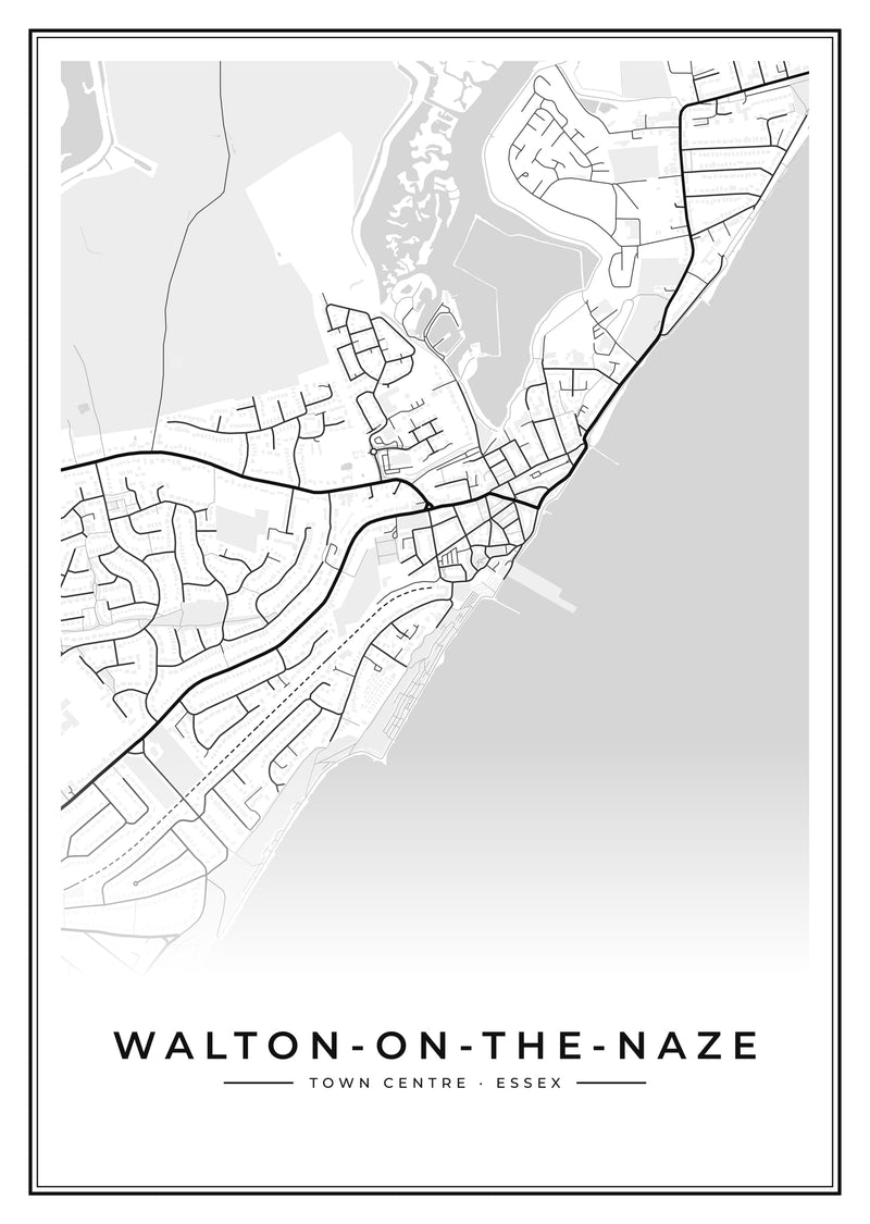 Walton-on-the-Naze Town Centre Street Map Poster