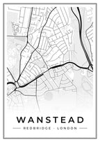 Street map poster of Wanstead, Redbridge, London