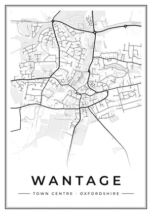 Wantage Town Centre Street Map Poster