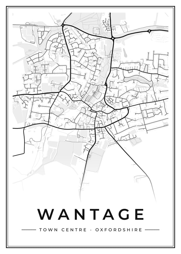 Wantage Town Centre Street Map Poster