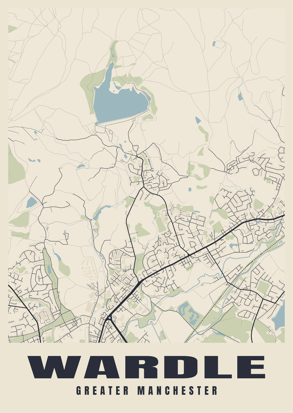Street map poster of Wardle, Greater Manchester